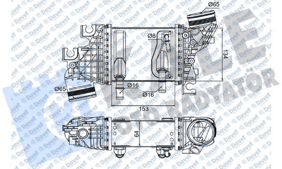 KALE 376095 Turbo Radyatoru Vw Crafter 16 Transporter T6 15>24 2.0 Tdi Sensorsuz Su Sogutmali 64mm Brazing
